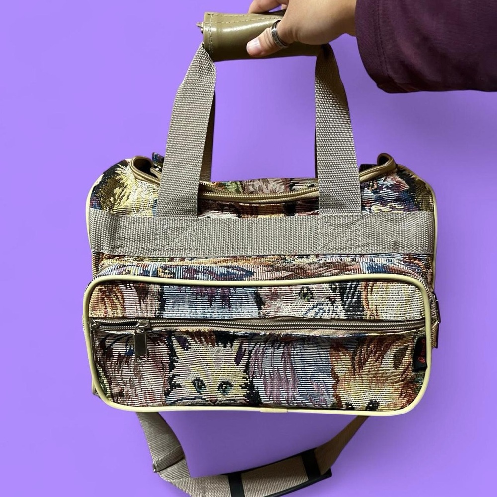 Vintage Cat Tapestry Duffel Bag
